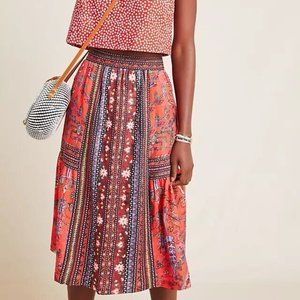 NWT Anthropologie Vineet Bahl Eve Embroidered Midi Skirt Size 12